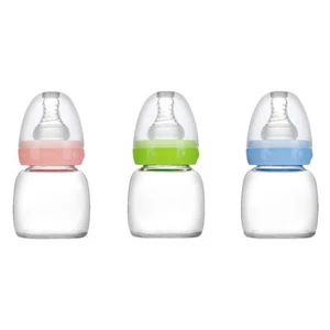 3 Pcs Babyflasche Aus Glas Kleinkind Nuckelflasche Babyflaschenfuttermittel - Bild 1 von 12