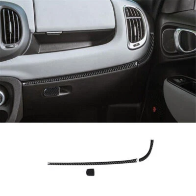 Cubierta de guantera interior de fibra de carbono para Fiat 500L 2014-2017 3 piezas Foto 1 de 4