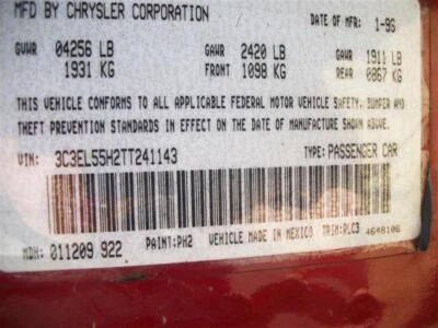 Eje de transmisión delantero izquierdo usado se adapta a: Chrysler Sebring 1996 CPE delantero 6-153 2,5 Foto 1 de 4