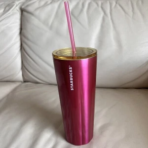 Starbucks Stainless Steel 24 oz Fuchsia Tumbler - Picture 1 of 3
