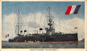 # G3268    FRENCH CRUISER  SHIP   POSTCARD,  " VICTOR HUGO " - Picture 1 of 2