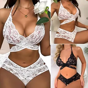 Women Sexy Lingerie Nightwear Underwear G-string Babydoll Lace Bra Sleepwear Set - Picture 1 of 32