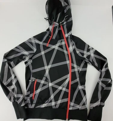 Chaqueta The North Face Apex para mujer mediana negra blanca cremallera asimétrica con capucha Foto 1 de 4