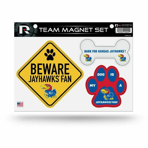 NEW! KANSAS JAYHAWKS PET DOG MAGNET SHEET SET BEWARE FAN LICENSED Cover