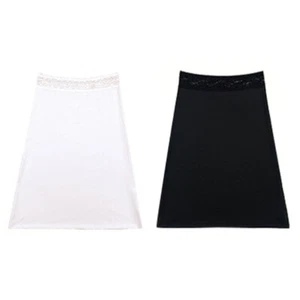 Women Half Slip Knee Length Underskirt Under Dresses Slip Lace Waist Petticoat - Picture 1 of 16
