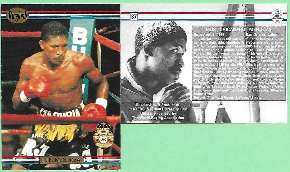1991 Ringlords Boxing Luis "Chicanero" Mendoza #37👍 - Image 1 of 1