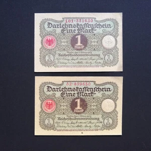 GERMANY LOT 2 X 1 MARK 1920 P-58 aUNC - Picture 1 of 2