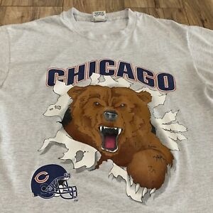 Vintage 90s 1993 Nutmeg Mills Chicago Bears Break Through T-Shirt Men’s XL