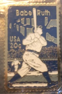 USPS BABE RUTH 20 CENTS STAMP PIN NEW YORK YANKEES HALL OF FAME - Picture 1 of 2