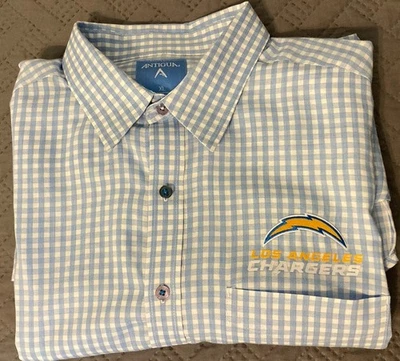 Camisa a Cuadros Antigua Para Hombre Los Angeles Chargers Abotonada Manga Larga XL NUEVA SIN ETIQUETAS Foto 1 de 4