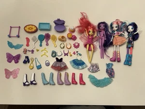 Konvolut 4 My Little Pony Equestria Mädchen Puppen mit 48 Teilen Zubehör Kleidung - Bild 1 von 16