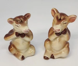 Vintage sitzende Kühe Salz & Pfefferstreuer - Made in Japan - Bild 1 von 13
