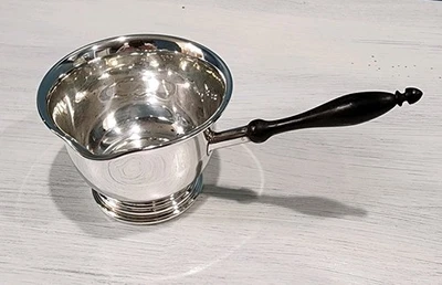 Antiguo cucharón calentador GRAFF WASHBOURNE DUNN de plata esterlina Brandy Toddy con mango Foto 1 de 4