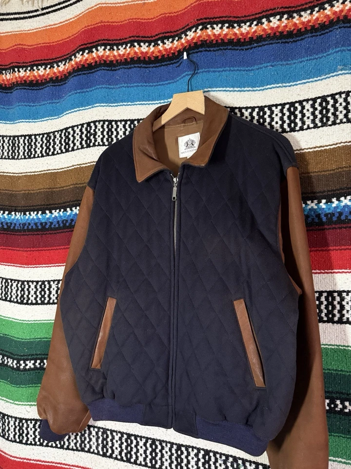 Vintage Maus & Hoffman Men’s Varsity Bomber 2007 Jacket Wool And Leather Size M - Image 1 of 4