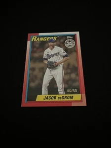 Jacob deGrom 2025 Topps Series 2 1990 Topps Baseball Gold Parallel /50 Texas - Picture 1 of 2