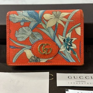 Gucci GG Marmont Flora Limited Edion Bifold Wallet Canvas Leather - Picture 1 of 24