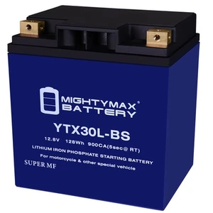 Mighty Max YTX30L-BS Lithium Battery compatible with Polaris 500 Ranger 4X4 07 - Picture 1 of 6
