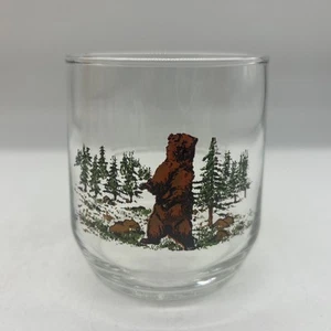 LIBBEY SUNOCO American Wildlife Grizzlybär Tasse Glaswaren Trinkgeschirr 3,5"h - Bild 1 von 4