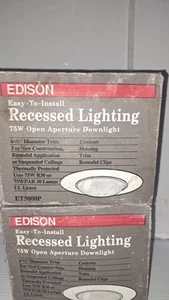 EDISON Recessed Light  75Watt Open Aperture Down 6½" White Trim #ET5000P  Set ×2 - Picture 1 of 8