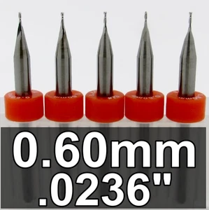 .024" 0.60mm Two Flute Carbide End Mills FIVE Pieces *MADE in USA* UMT104 - Picture 1 of 7