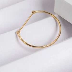 Brazalete Brazalete Clásico Hecho a Mano Oro 14K - Joyería Elegante para Mujer Nuevo - Imagen 1 de 9