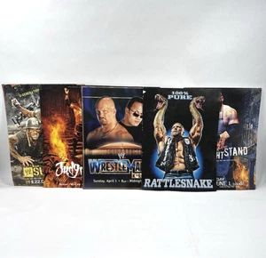 Y2K Lot Of 5 WWE Double Sided Posters 12" x 16" in. The Rock Stone Cold Kane - Picture 1 of 10