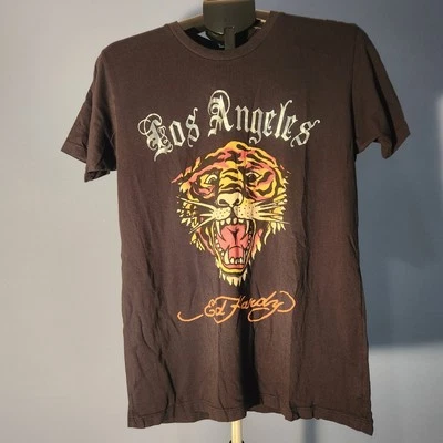 Nwt Ed Hardy Christian Audigier Men Y2k S Black T-Shirt Tiger Rare Los Angeles - Изображение 1 из 4