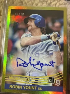 Panini Donruss 2018 - Retro 1984 Signatures Robin Yount #84S-RY dorado 02/10 - Imagen 1 de 4