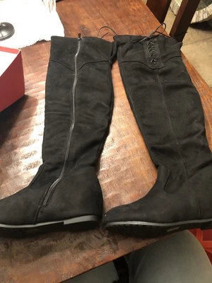 Dream Pairs Over The Knee Faux Suede Black Women’s Comfort Boots Size 8.5 - Image 1 of 4