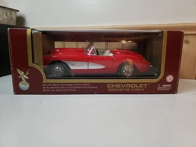 1957 Chevy Corvette Red 1:18 Scale Road Legends w/Stand & Original Box  - Image 1 of 4