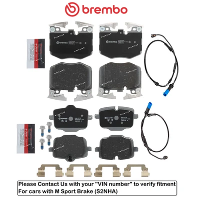 Front & Rear Brake Pad Set Ceramic +Sensor for BMW X3 M40i sDrive30i xDrive30i - Image 1 of 2