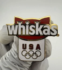 Vintage Olympic Pin Team USA Whiskas Cat Food Sponor Barcelona 92 Lapel Pin - Picture 1 of 6
