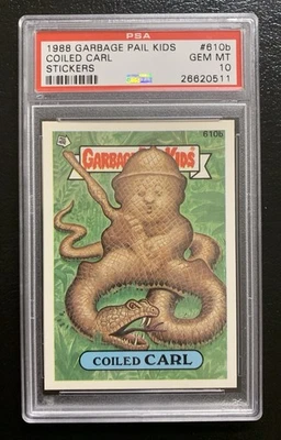 1988 Garbage Pail Kids OS15 Coiled Carl 610b PSA 10 GEM MINT-RARE GEM CARD!! TWT - Image 1 of 4