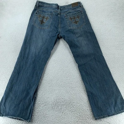 Urban Up Pipeline Loose Bootcut Jeans Mens FITS 36x30 Embroidered Premium Denim - Image 1 of 4