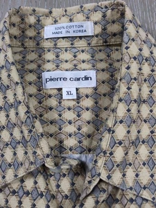 Pierre Cardin Hombre XL Manga Corta Amarillo Geométrico Excelente Estado - Imagen 1 de 14