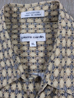 Pierre Cardin Hombre XL Manga Corta Amarillo Geométrico Excelente Estado Foto 1 de 4