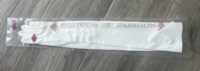 Vintage Sears, Roebuck & Co Luvas Brancas Longas Femininas Novo na Caixa Fantasia de Casamento Ópera - Imagem 1 de 4