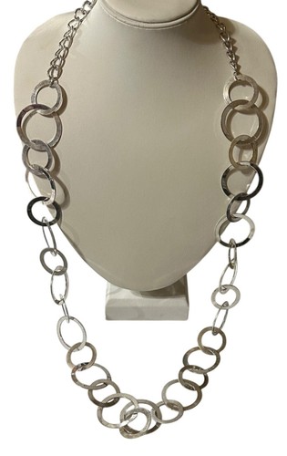 VETEMENTS Collana catena argento bigiotteria moda forma circolare lunga 16 75 pollici (LEGGI)