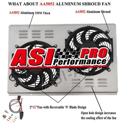 Radiator Shroud+Fan+Relay For 1970-81 Pontiac Firebird Trans Am Esprit Formula Foto 1 de 4