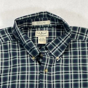 LL Bean Hemd Herren 2XL marine grün kariert Button Down faltenfrei traditionelle Passform - Bild 1 von 12