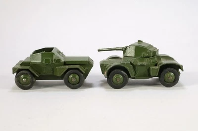 2 Vintage Dinky Diecast Toy Military Vehicles Armored Car & Scout Car 1950s-60s - Image 1 of 4