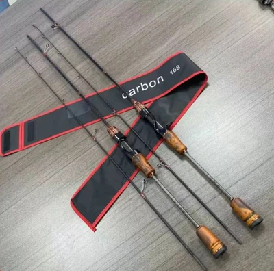 Caña de pescar de fibra de carbono fundición giratoria caña ultraligera alta sensibilidad trucha Foto 1 de 4