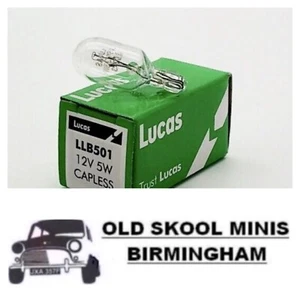 CLASSIC MINI SIDE REPEATER BULB CLEAR CAPLESS GLB501 LUCAS LLB501 LAMPLIGHT AH24 - Picture 1 of 1