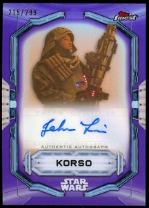 2022 Topps Finest Star Wars John Tui as Korso Auto FA-JT Purple /299
