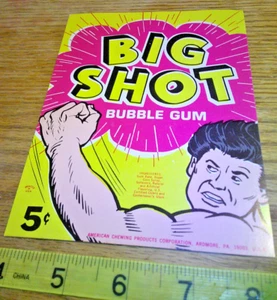 original Vintage 5c vending machine display Big Shot bubble gum card - Picture 1 of 3