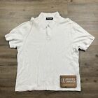 Vintage Brandini Polo T-Shirt White Solid Collared Casual Pullover Short Sleeve 