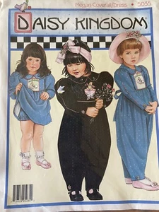 Vtg 90's Daisy Kingdom 5035 Megan Coverall Jumpsuit & Dress Girls sz 6m-6x UNCUT - Picture 1 of 1