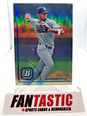 Alexander Vargas Chrome Refractor /199 2022 Bowman Heritage BHPC-143 Yankees - Image 1 of 2
