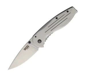 SOG Folding Knife, Aegis FL, Stainless Steel Blade, Stainless Steel Handle - Picture 1 of 4
