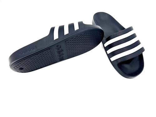 Sandali infradito Adidas uomo donna sliders Adilette AQUA spiaggia neri taglia 7M 8W